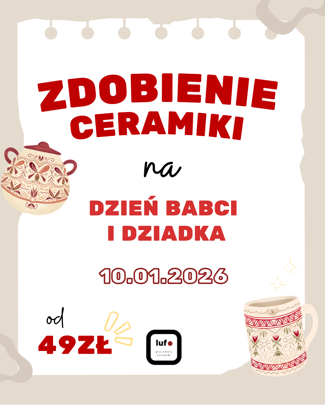 Dzień babci i dziadka - zdobienie ceramiki